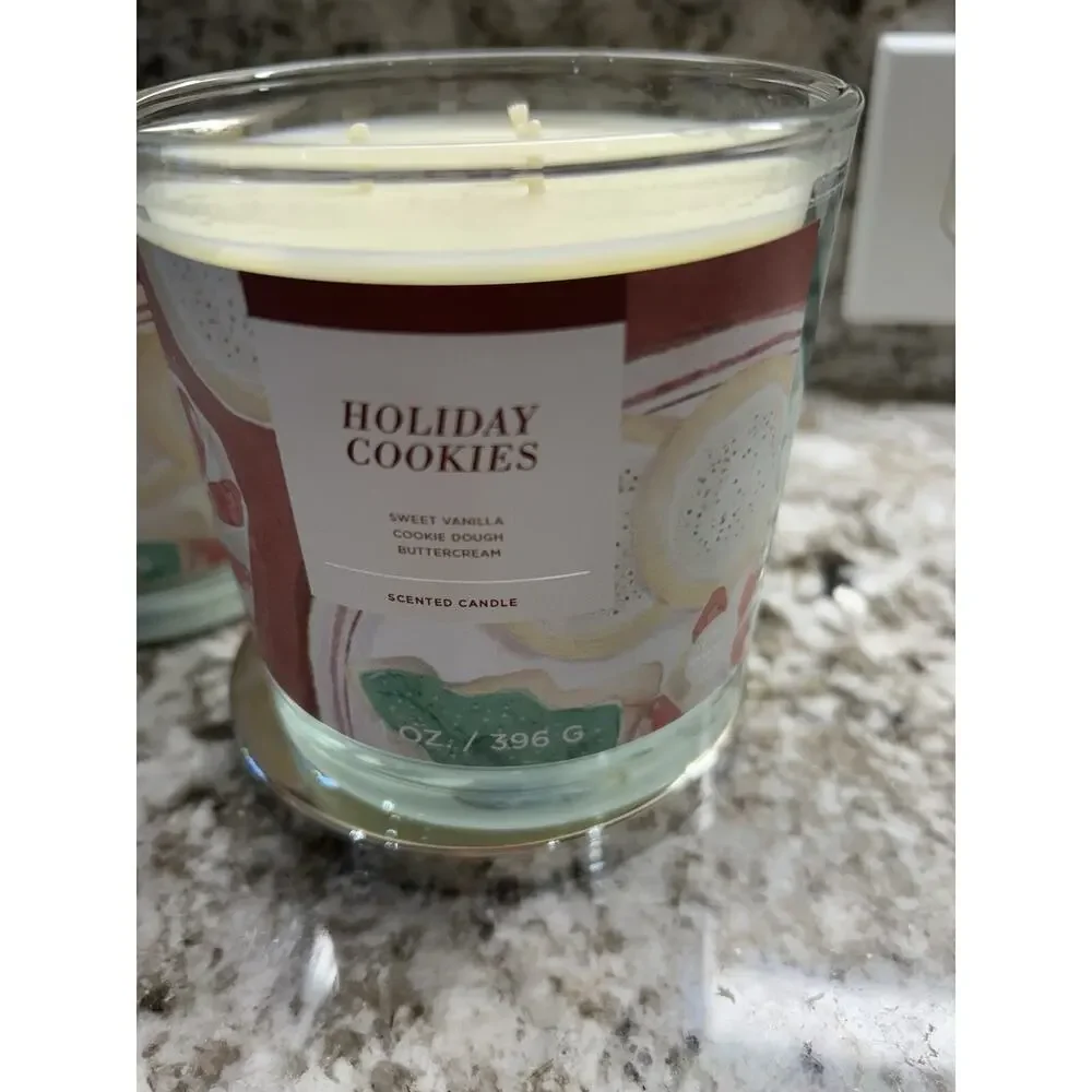 2* Vanilla Scented candles 3-Wick Cookies Holiday 14oz new